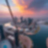 Aerial view of JLT Cluster showcasing the skyline and waterways