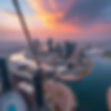 Aerial View of JLT Cluster Aerial view of JLT Cluster showcasing the skyline and waterways