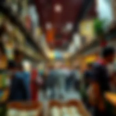 Community Engagement in Khan Stores A bustling atmosphere inside a Khan store reflecting community interactions