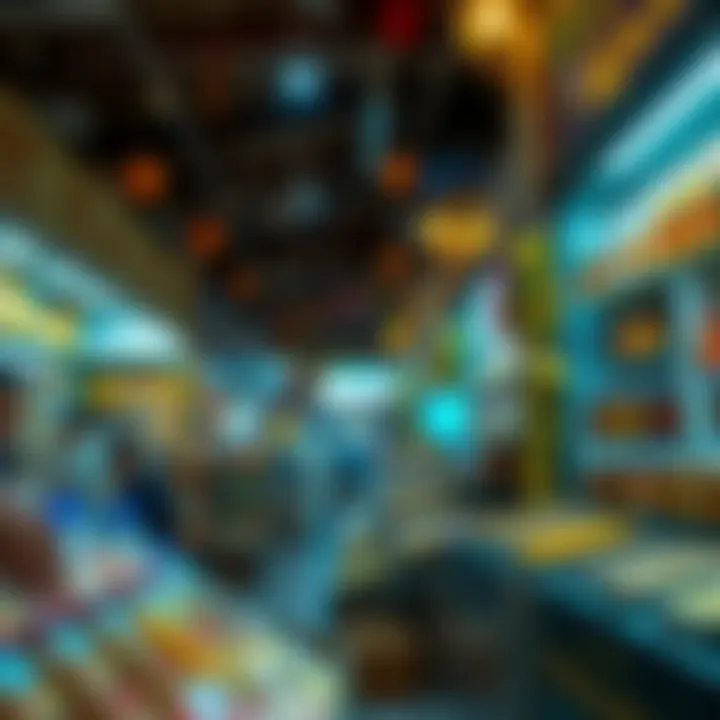 Diverse Offerings in Khan Markets A vibrant display of diverse products available in a Khan store