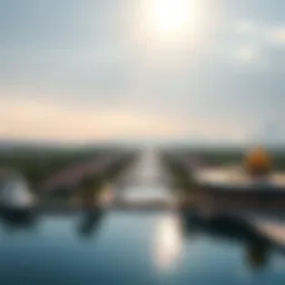 A breathtaking aerial view of Lake Dubai showcasing its serene waters