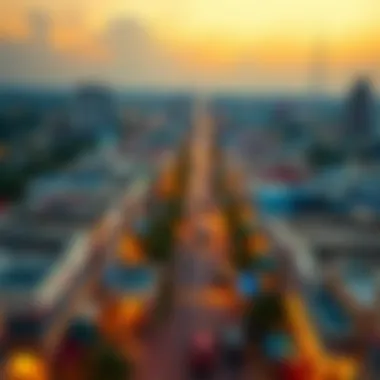 Aerial view of Mankhool showcasing its vibrant streets and architecture