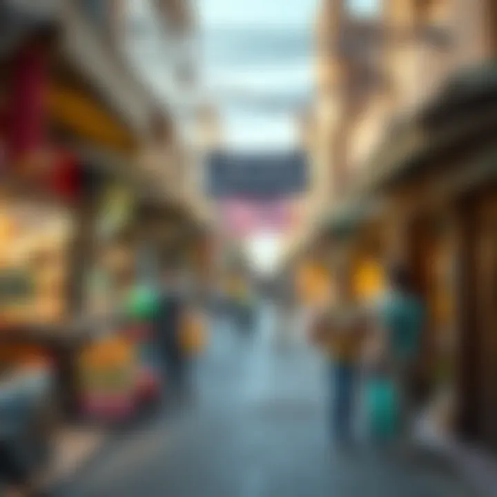 Vibrant market scene in Mankhool with various amenities and local businesses