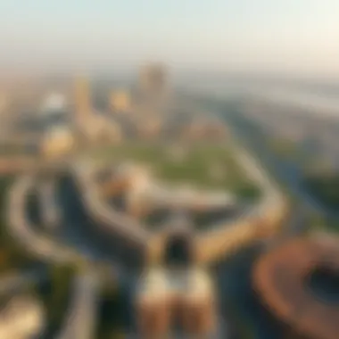 Aerial view of Mankhool Park with surrounding urban development