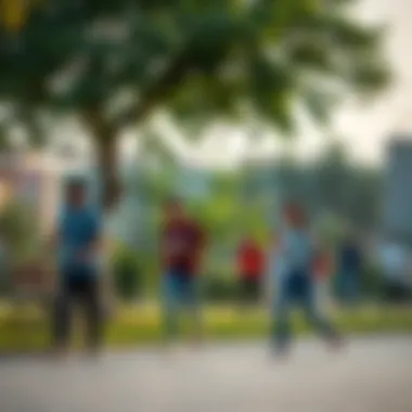 Community members enjoying recreational activities in Mankhool Park