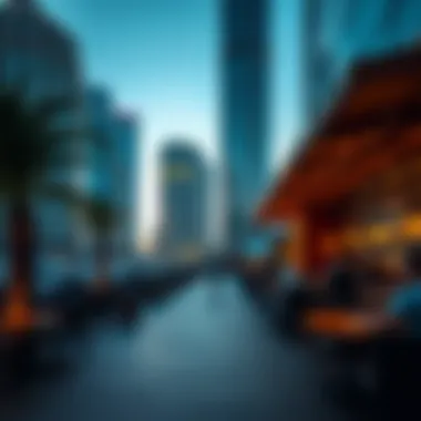 Vibrant Urban Life in Marina City Vibrant urban life in Marina City with cafes and recreational spaces