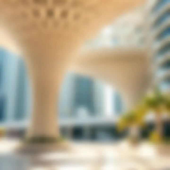 A close-up of the unique design elements that reflect Dubai's architectural innovation