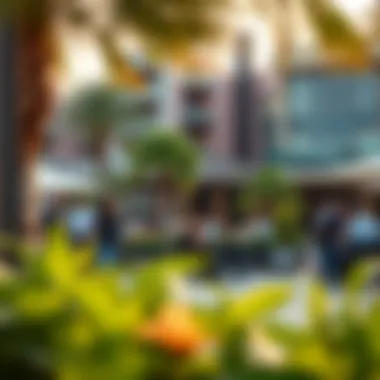 The vibrant community atmosphere at Marina Park, featuring green spaces and social areas