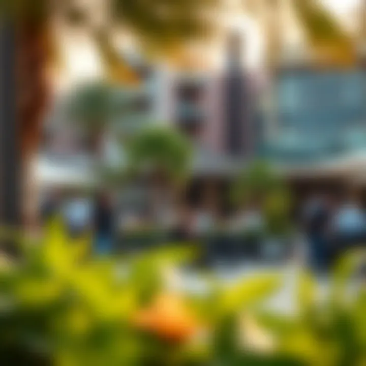 The vibrant community atmosphere at Marina Park, featuring green spaces and social areas