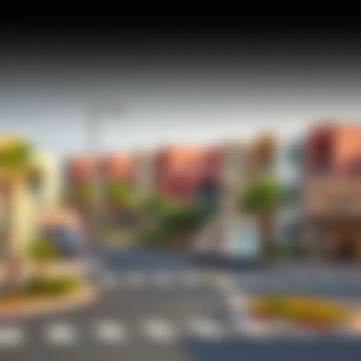 Vibrant Neighborhood Surrounding Mazaya 31 Vibrant neighborhood around Mazaya 31 featuring nearby amenities