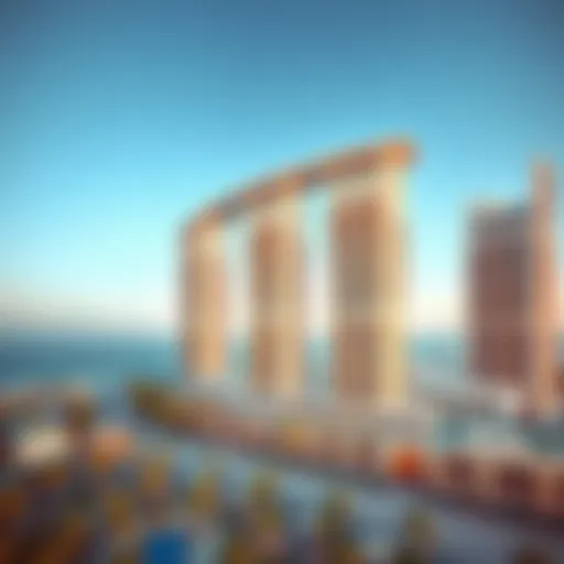 An aerial view of Palm Towers showcasing its architectural elegance