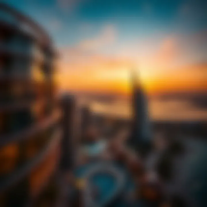 Panoramic sunset view from Palm Towers