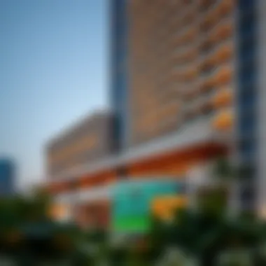 Exterior view of Paramount Hotel showcasing modern architecture