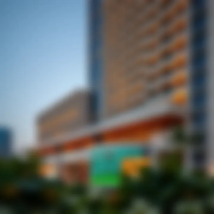 Exterior view of Paramount Hotel showcasing modern architecture