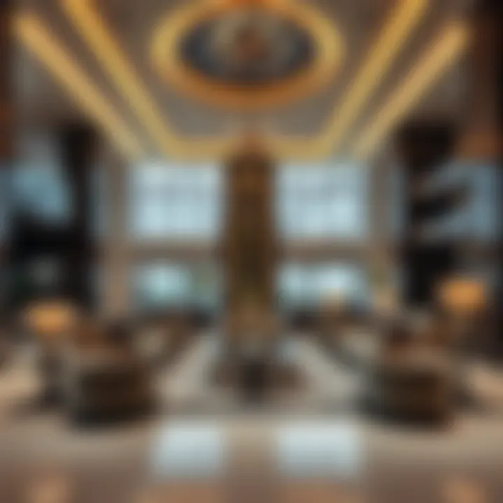 Luxurious lobby area featuring elegant decor and design