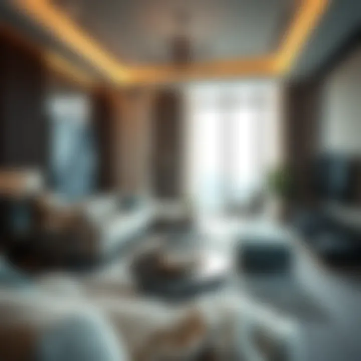 Luxurious living room interior of an apartment in Tower C