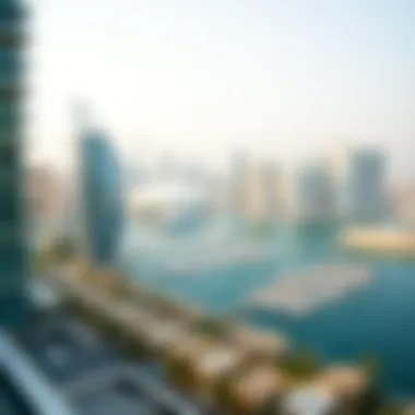 Panoramic view of Dubai from the hotel apartment balcony