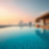 Luxurious Private Pool with Skyline View Luxurious private pool overlooking Dubai skyline