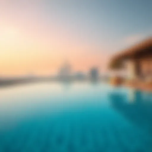 Luxurious Private Pool with Skyline View Luxurious private pool overlooking Dubai skyline