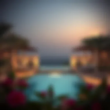 Serene Private Pool Area Serene atmosphere of a private pool area in Dubai