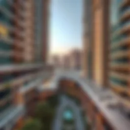 Aerial view of Redwood Al Barsha showcasing its modern architecture