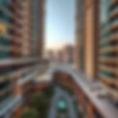 Aerial view of Redwood Al Barsha showcasing its modern architecture