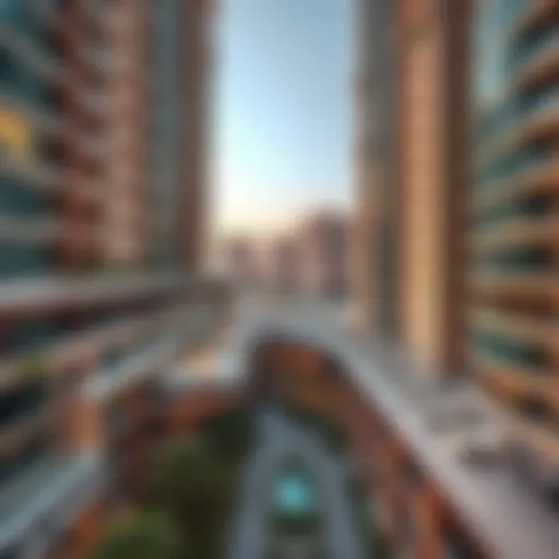 Aerial view of Redwood Al Barsha showcasing its modern architecture