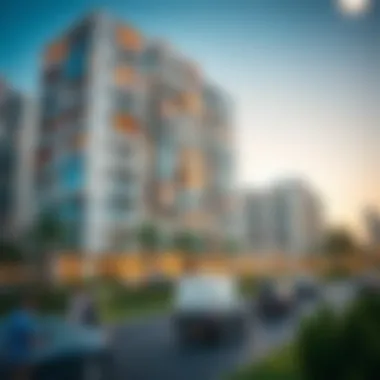 Modern Apartment Building in Dubai Modern apartment building reflecting the contemporary lifestyle in Dubai