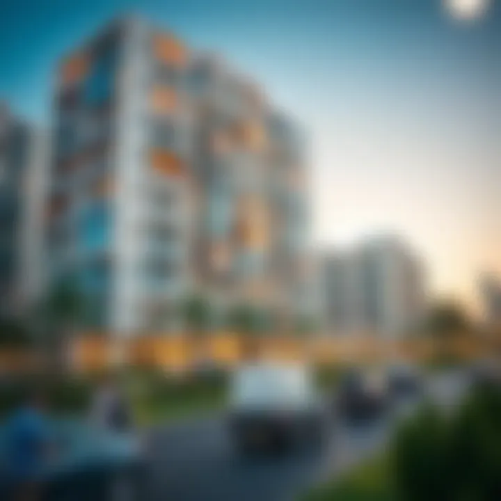 Modern Apartment Building in Dubai Modern apartment building reflecting the contemporary lifestyle in Dubai