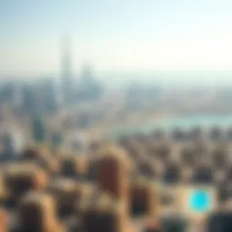 A panoramic view showcasing the skyline of Dubai with various residential areas