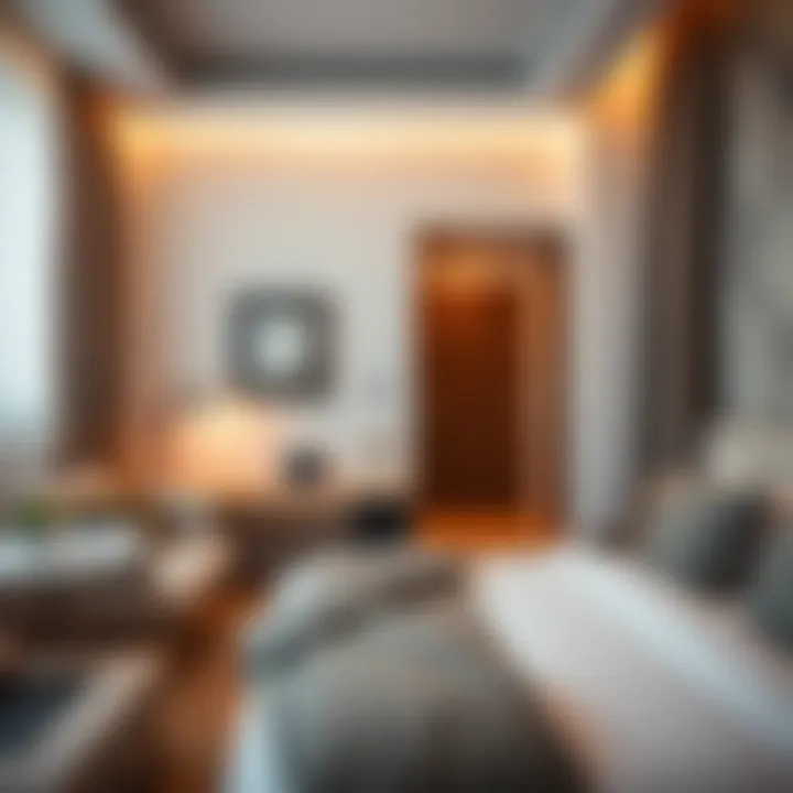 Cozy interior of a room for rent in International City highlighting affordable living spaces