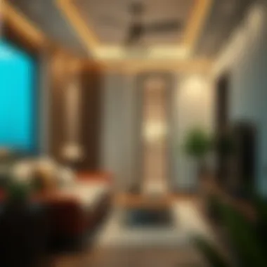 Comfortable living space highlighting rental features