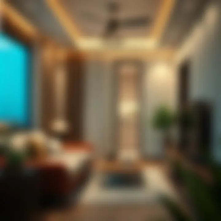 Comfortable living space highlighting rental features