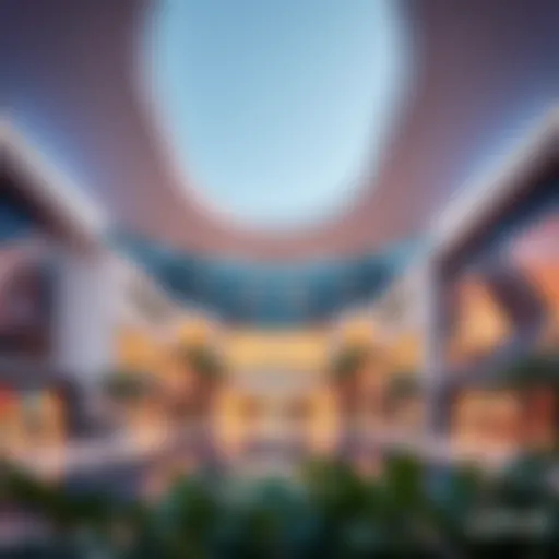 A stunning architectural view of Royal Rest Oasis Mall showcasing its modern design