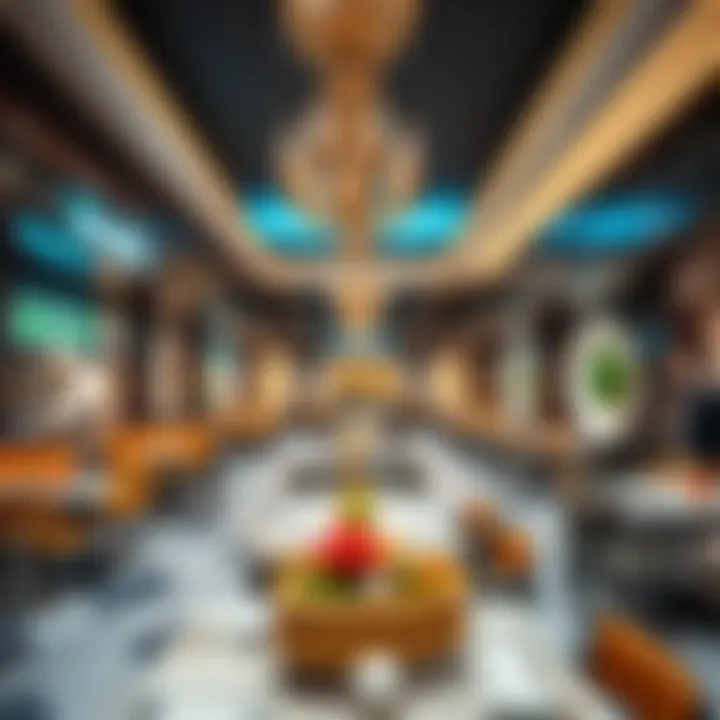 A vibrant dining area within Royal Rest Oasis Mall filled with diverse culinary options