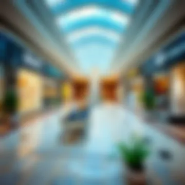 An inviting shopping space featuring various retail stores in Royal Rest Oasis Mall