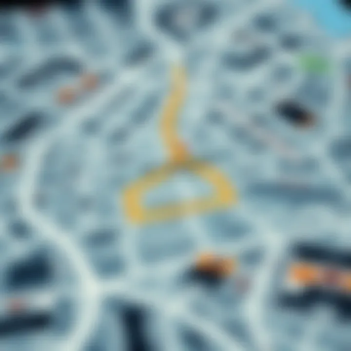 Map highlighting Al Barsha's commercial zones