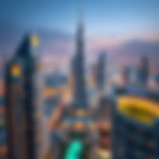 A panoramic view of Dubai skyline featuring sky residences