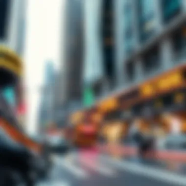 Futuristic Vision of Smart Public Services A futuristic city with automated public service features