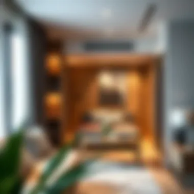 Cozy interior of a well-designed studio apartment showcasing efficient space utilization