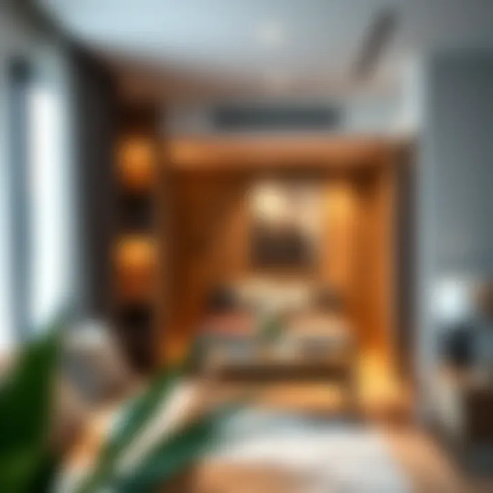 Cozy interior of a well-designed studio apartment showcasing efficient space utilization