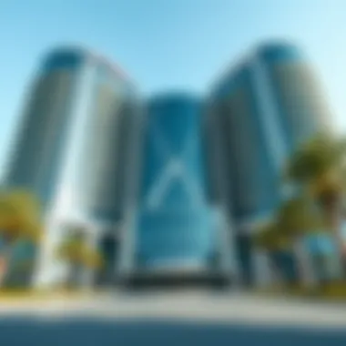 Exterior view of 51 Tower showcasing its unique architectural design