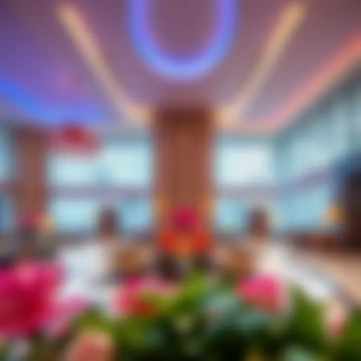 Luxurious lobby interior showcasing modern design elements