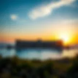 Breathtaking view of The Address Beach Resort against a sunset backdrop