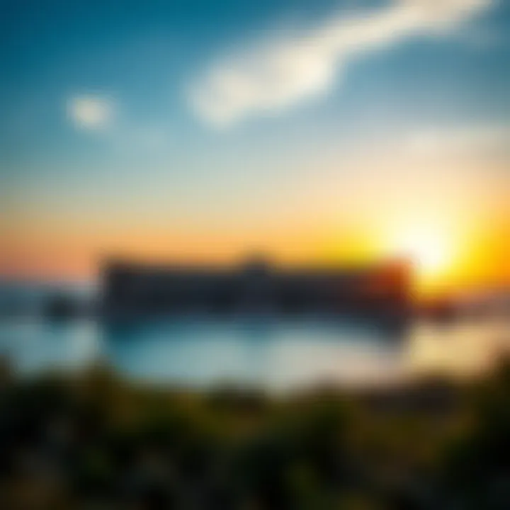 Breathtaking view of The Address Beach Resort against a sunset backdrop