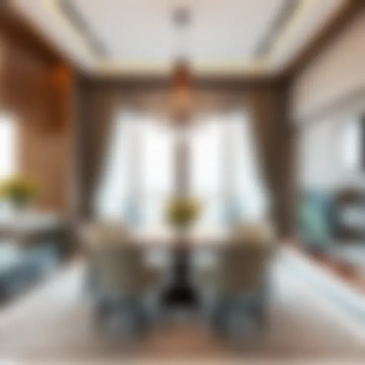 Elegant dining setup in a penthouse