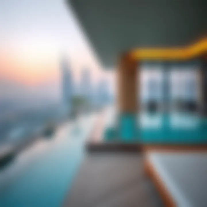 Exclusive penthouse pool overlooking the skyline