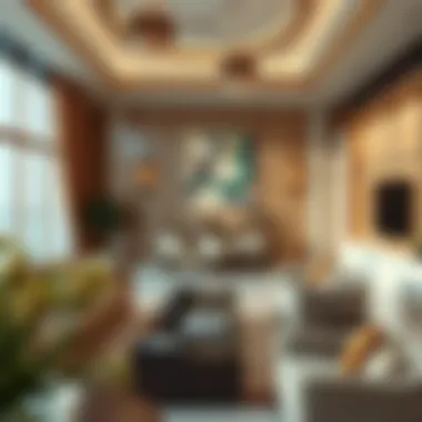 Lavish interior design of a penthouse living room