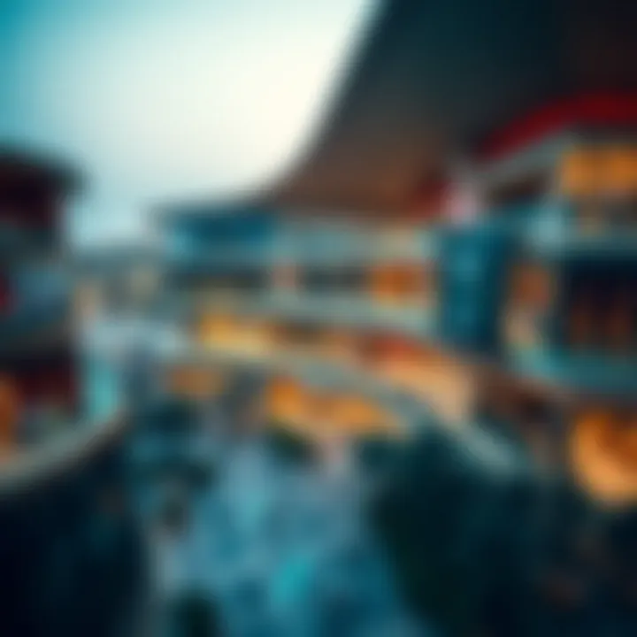 Aerial view of Dubai Hills Mall showcasing architectural design