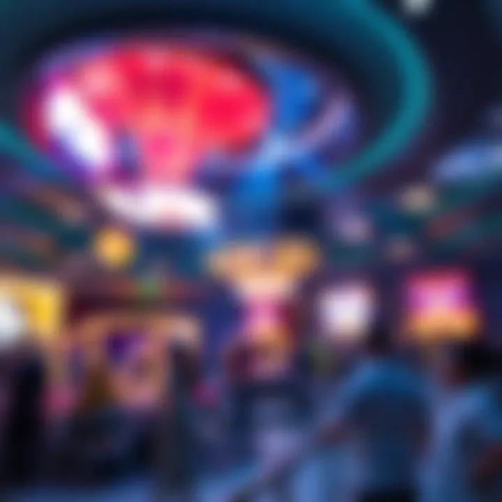 Entertainment venue with visitors enjoying activities